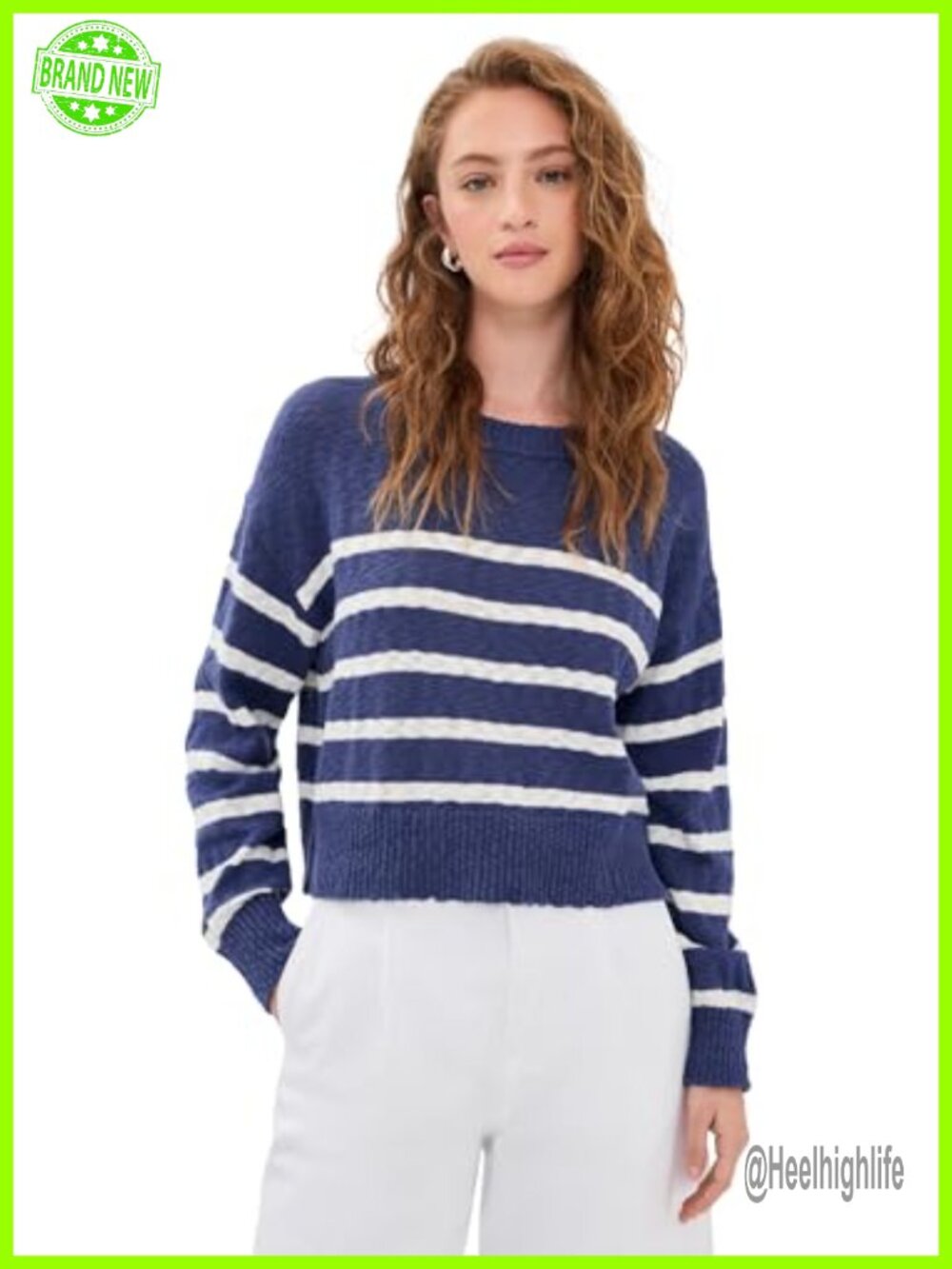 Marine Layer Seabreeze Crew Neck Pullover Sweater Cotton Long Sleeve